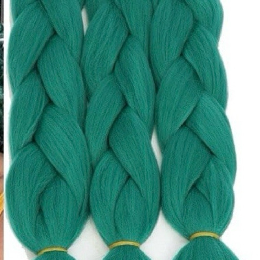 NEW Pure Color GREEN Braiding Hair 3 pcs Synthetic Afro Jumbo Hair Extensions